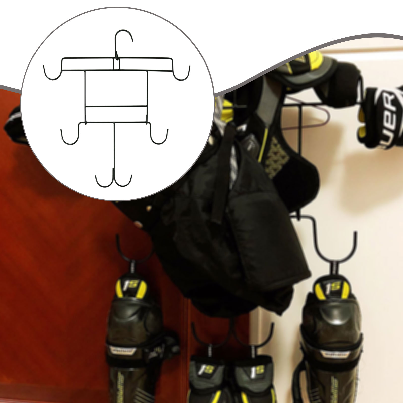 Sports Equipment Drying Rack - アイスホッケーギア乾燥ラック スポーツギア収納 ステンレス製ホッケー用品乾燥ラック 多目的コンパクト