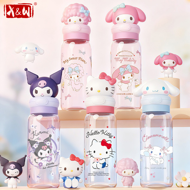 X Sports Equipment - X&W サンリオ 550ml 漫画マイメロディカップ ポータブルアウトドアスポーツ/トラベルボトル 人形蓋付き