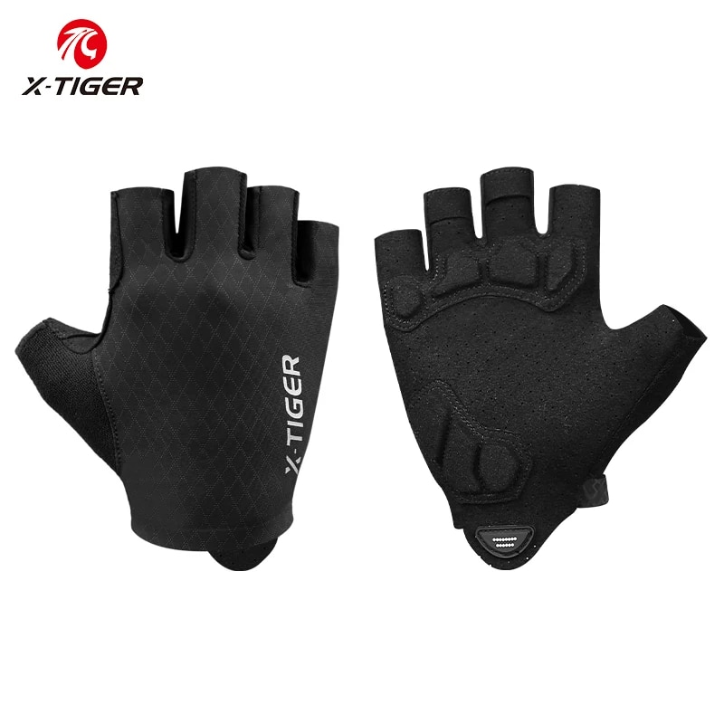 X Sports Equipment - X-TIGER サイクリング手袋ハーフフィンガー耐衝撃性耐摩耗性通気性 MTB ロード自転車手袋男性女性スポーツバイク機器