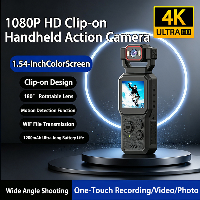Sports Equipment In Spanish - 1.54インチCMOSセンサーと32GB TFカード搭載、USB充電対応の4Kスポーツカメラ180 ° 回転式スポーツカメラ