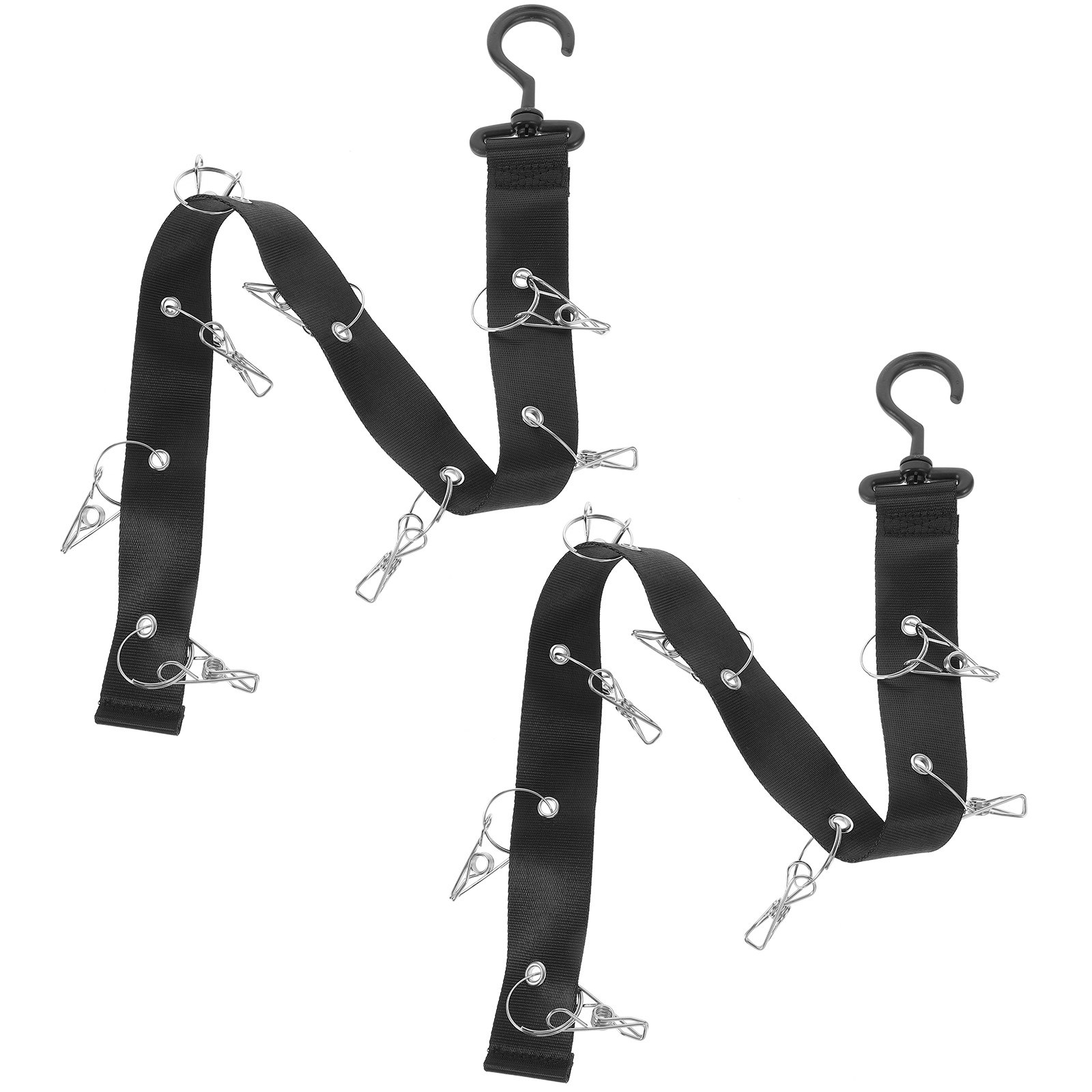 Sports Equipment Drying Rack - 2個入り吊り下げ式乾燥ラック、頑丈なオックスフォード布製、ステンレス製ホッケー用具オーガナイザー、ポータブルスポーツギア