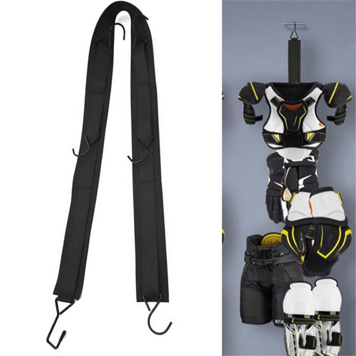 Sports Equipment Drying Rack - AD45 ホッケー乾燥ラック、ホッケーギアオーガナイザー（フック5個付き）、キャンプ、スポーツ、寮用アクセサリー