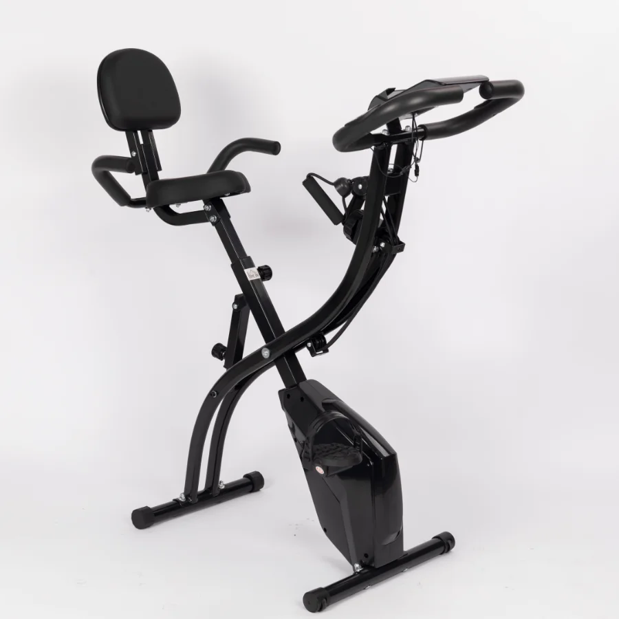 X Sports Equipment - 折りたたみ式業務用ジム機器ミニホームアップライト屋内スポーツフィットネスマグネット式ジムX折りたたみエクササイズバイク