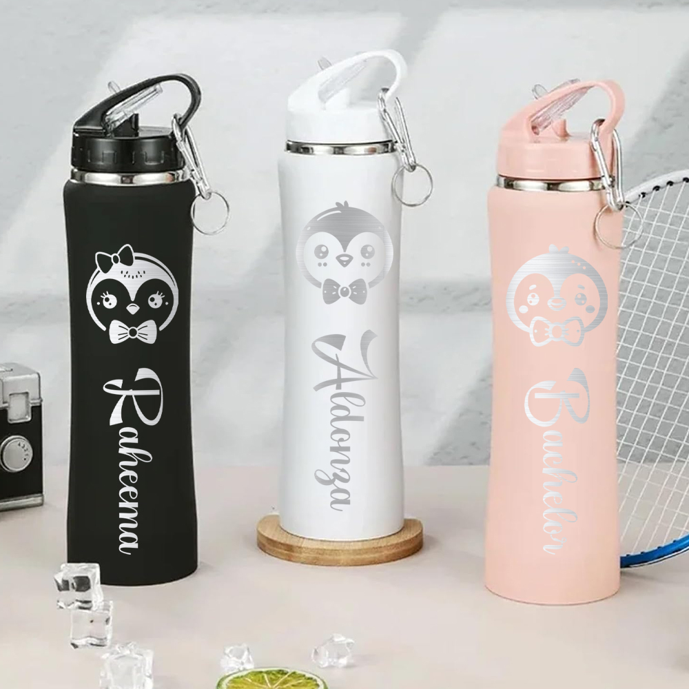 1PC パーソナライズされたステンレス鋼製ウォーターボトル、 - Sports Equipment With Names のレビューと価格