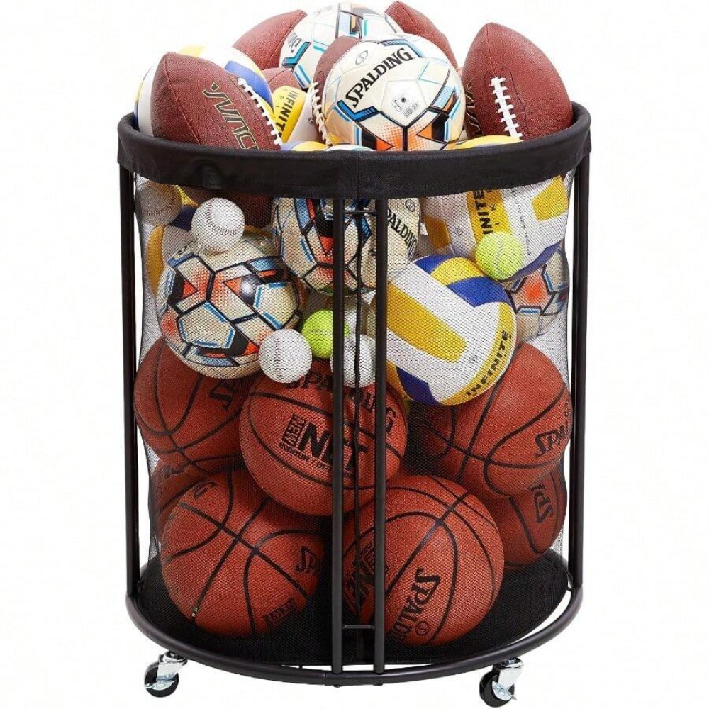 頑丈なボール収納カート（サッカー、バスケットボール、バレーボ - Sports Equipment Holder のレビューと価格