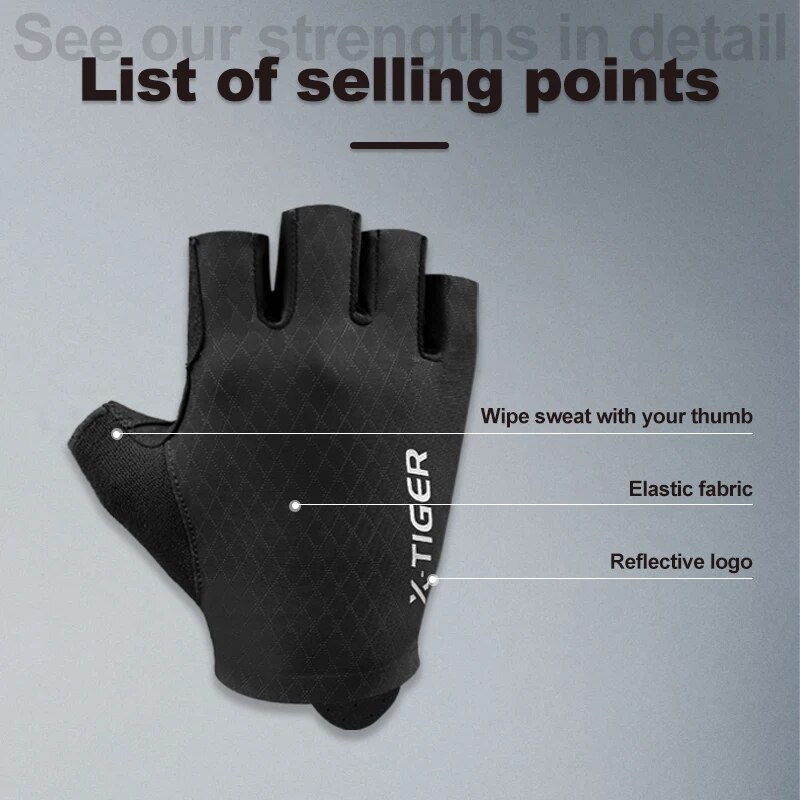 X-TIGER サイクリング手袋ハーフフィンガー耐衝撃性耐摩 - X Sports Equipment のレビューと価格