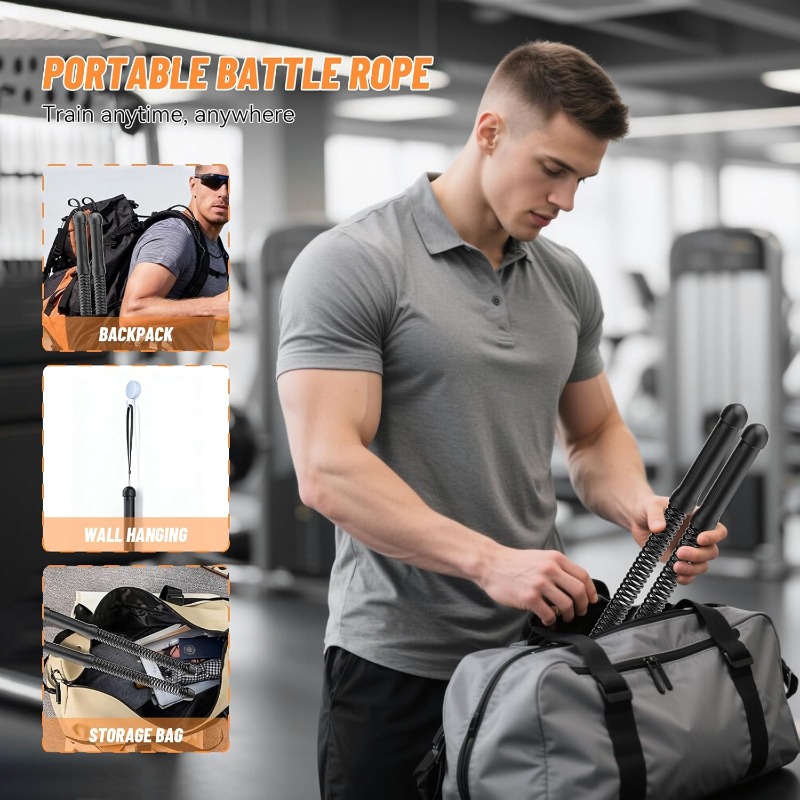 ワイヤレススイングコンバットロープ、2個セット – 腕力強化 - Sports Equipment List のレビューと価格