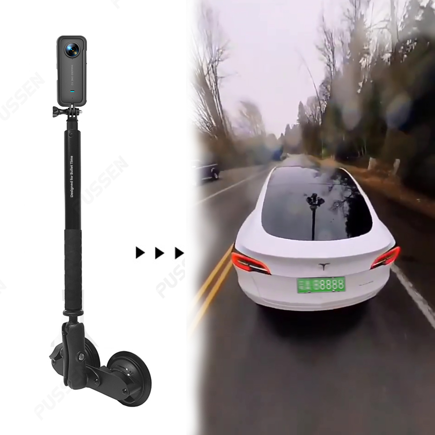 目に見えない自撮り棒付きの車の吸盤ホルダー、デュアルフラット - Lacrosse Stick Head のレビューと価格